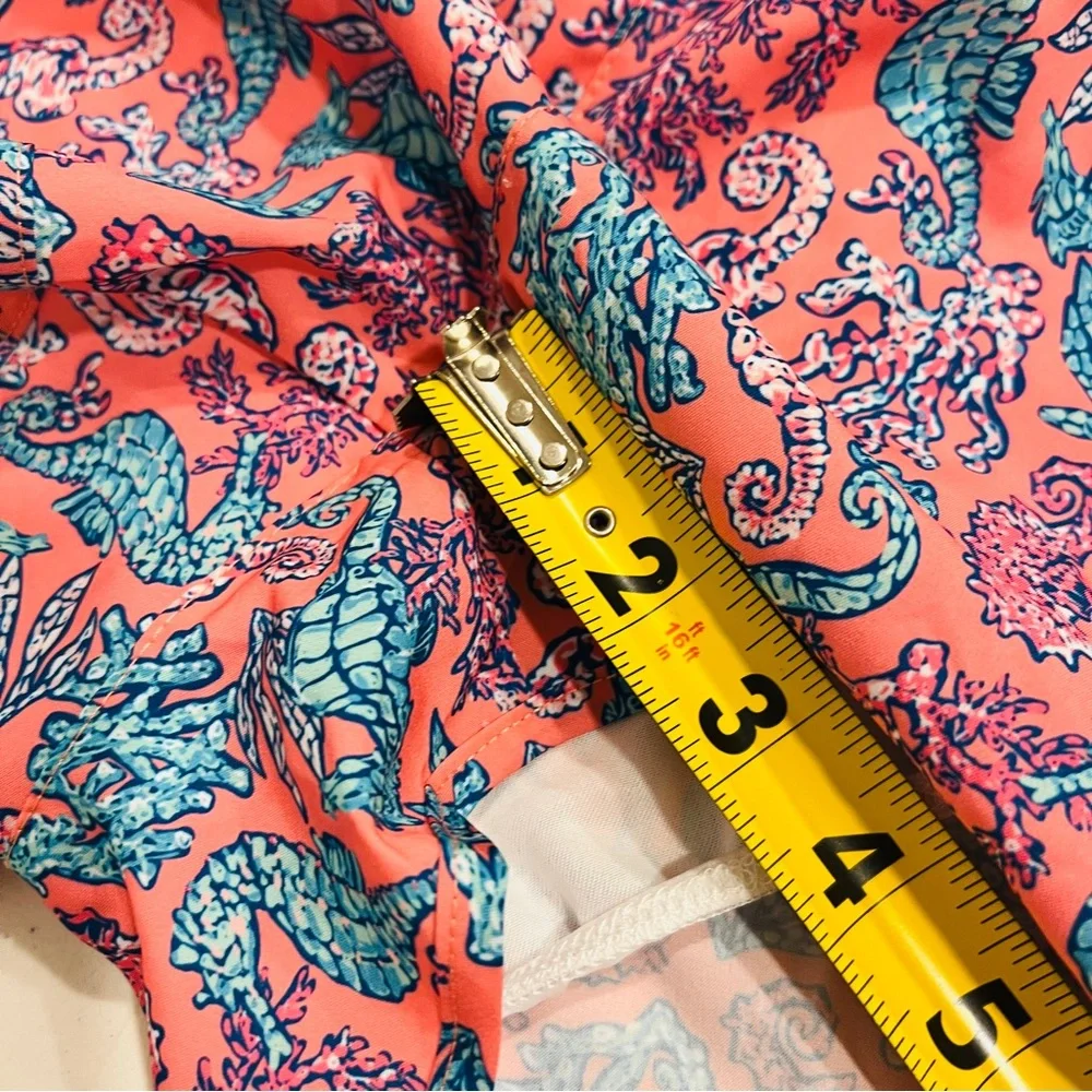 Simply Southern Shorts Pink Blue Coral Seahorses Pull On Elastic Waist Medium. - Picture 5 of 5